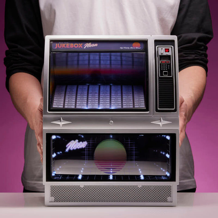 Quarter Arcades Retro Bluetooth Mini Jukebox Speaker - Neon 80’S Edition